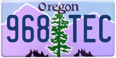 OR license plate 968TEC