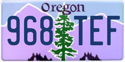 OR license plate 968TEF
