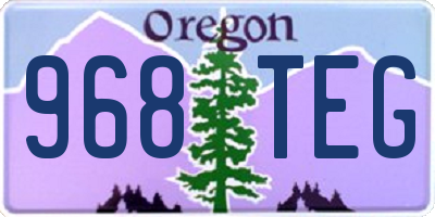 OR license plate 968TEG