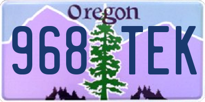 OR license plate 968TEK