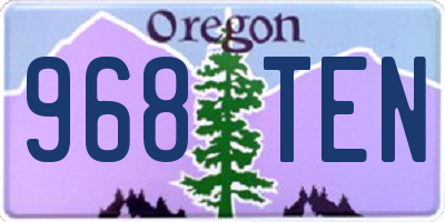 OR license plate 968TEN