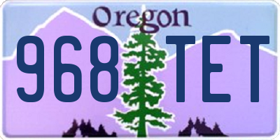 OR license plate 968TET