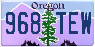 OR license plate 968TEW