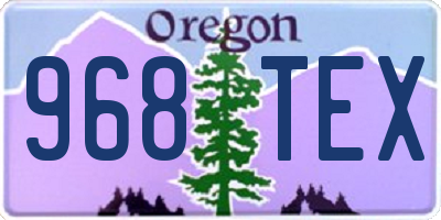 OR license plate 968TEX