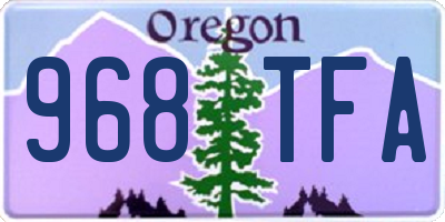 OR license plate 968TFA