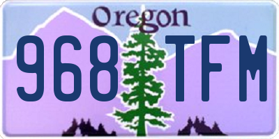 OR license plate 968TFM