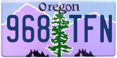 OR license plate 968TFN
