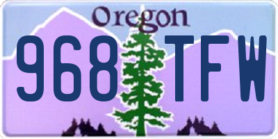 OR license plate 968TFW