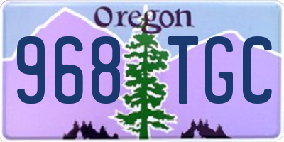 OR license plate 968TGC