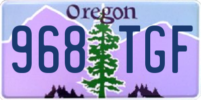 OR license plate 968TGF