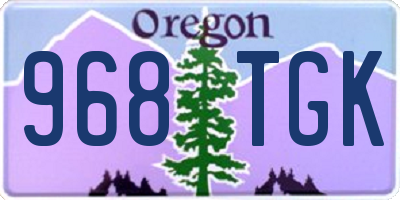 OR license plate 968TGK