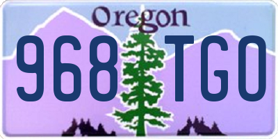 OR license plate 968TGO