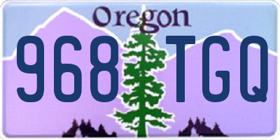 OR license plate 968TGQ