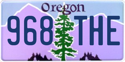 OR license plate 968THE