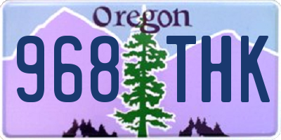 OR license plate 968THK