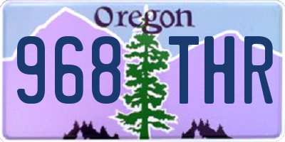 OR license plate 968THR