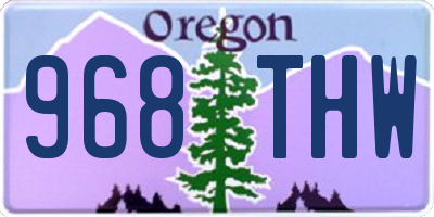 OR license plate 968THW