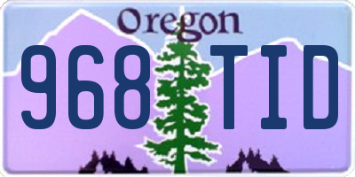 OR license plate 968TID