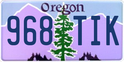 OR license plate 968TIK