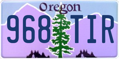 OR license plate 968TIR