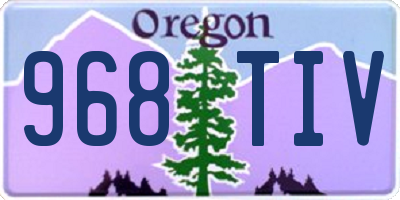 OR license plate 968TIV