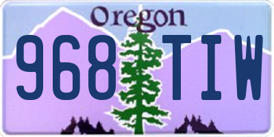 OR license plate 968TIW