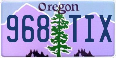 OR license plate 968TIX