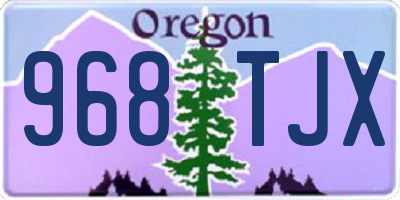 OR license plate 968TJX