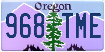 OR license plate 968TME