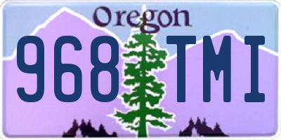 OR license plate 968TMI