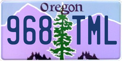 OR license plate 968TML