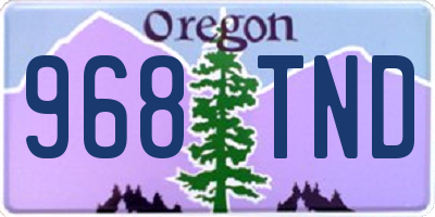 OR license plate 968TND