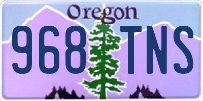OR license plate 968TNS