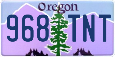 OR license plate 968TNT
