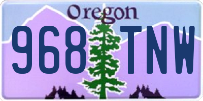 OR license plate 968TNW