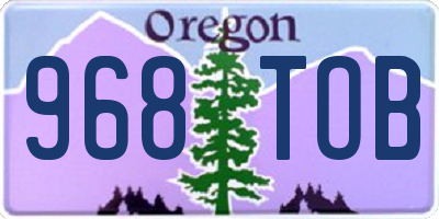 OR license plate 968TOB