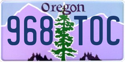 OR license plate 968TOC