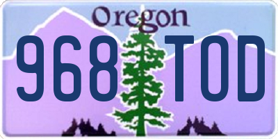 OR license plate 968TOD