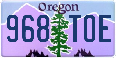 OR license plate 968TOE