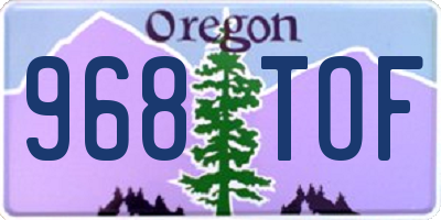 OR license plate 968TOF