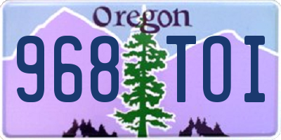 OR license plate 968TOI