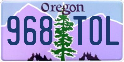 OR license plate 968TOL