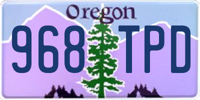 OR license plate 968TPD