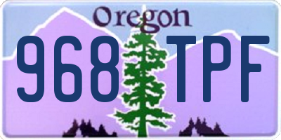 OR license plate 968TPF