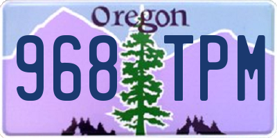 OR license plate 968TPM