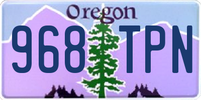 OR license plate 968TPN