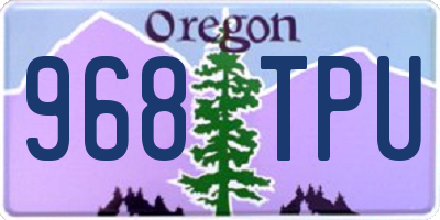 OR license plate 968TPU