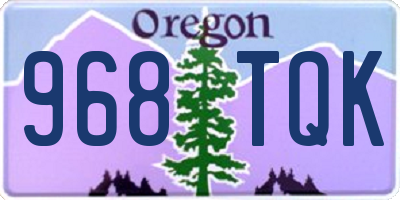 OR license plate 968TQK