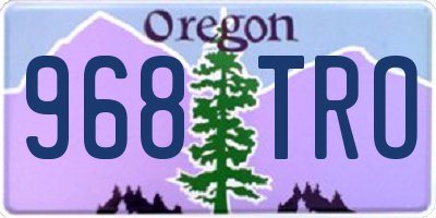 OR license plate 968TRO