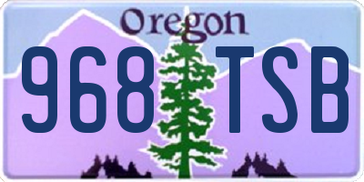 OR license plate 968TSB